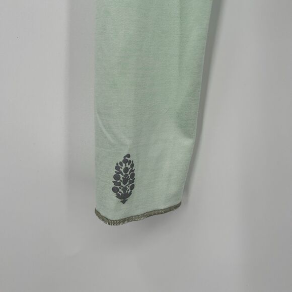 FREE PEOPLE Movement Mint Green Ruched Light Long Sleeve Athletic Top Medium - Picture 7 of 9